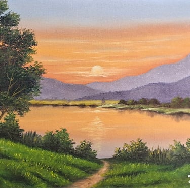 Curso Um Lago ao Entardecer