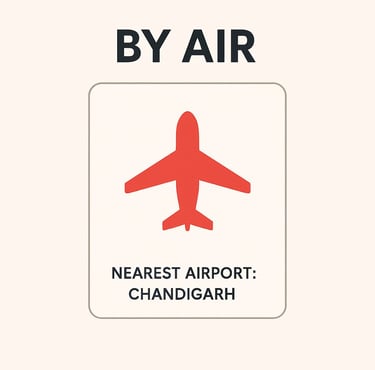A graphic Showing that nearest airport to Karnal is chandigarh
