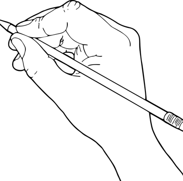 main crayon outils scripteur mobilité des doigts