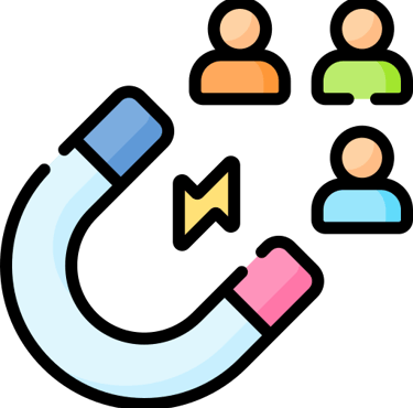 Atrracting people using magnetic force icon
