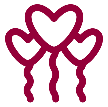 Ballons en forme de coeur