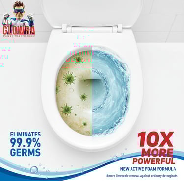 Powerful limescale and stain remover – Mr Glowra toilet cleaner