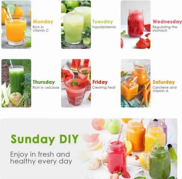 Juice maker on a kitchen counter with fresh fruits, ready to make healthy juice at home