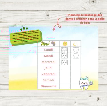 calendrier de routine lavage de dents