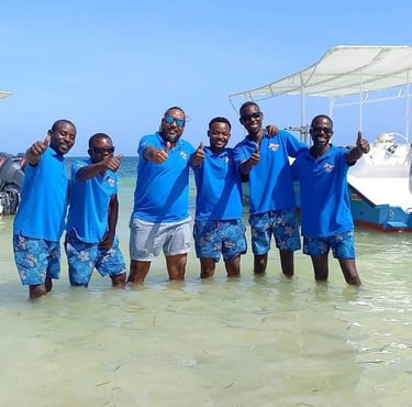 A group of Scuba Instructors from The Scuba Duka Diving Centre in Diani Beach