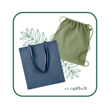 Tvarūs daugkartiniai krepšiai ir maišeliai su įmonės atributika | ecogifts.lt