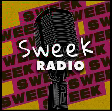 a microphone and a microphone with the words sweek radio
