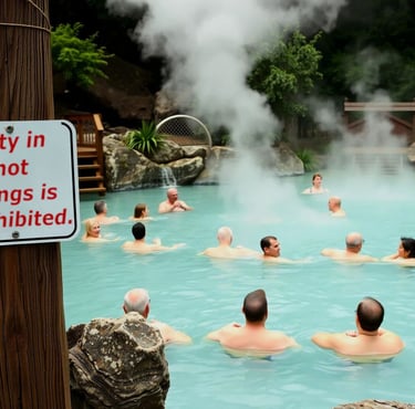 Nudity in the hot springs is prohibited