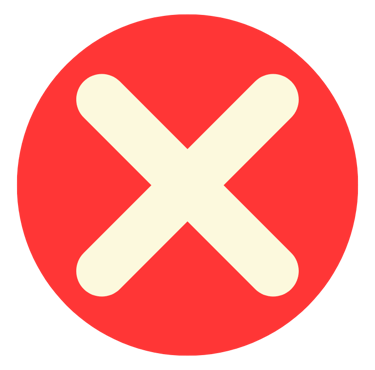 Cross icon indicating mistakes to avoid in SEO and web design