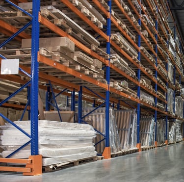 pallet racking storing inventory