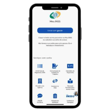 Celular com aplicativo MEU INSS - Salario Maternidade