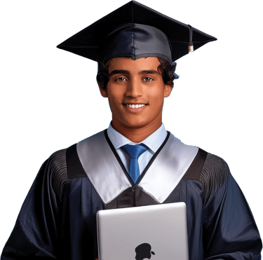 Teenager Boy Holding a MacBook