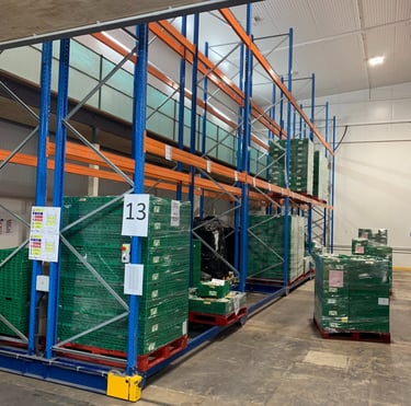 Mobile Pallet Racking in Cold Store Warehouse