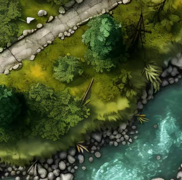 Battle map forest and river