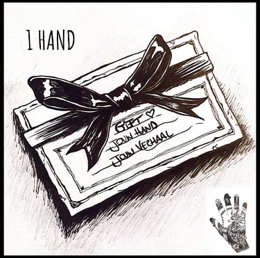 cadeau bon uniek betekenisvol cadeau hand getekend - 1 hand illustratie met draak mandala