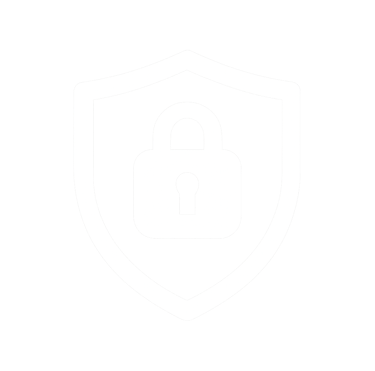 Weißes Cybersicherheitssymbol eines Vorhängeschloss