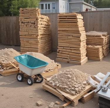 A variety of SIP panels displayed in a warehouse.