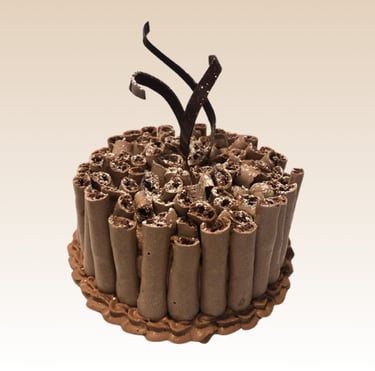 Decadent Concord chocolate cake made with crisp meringue, elegantly handcrafted for special celebrations and chocolate lovers
