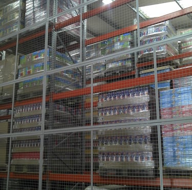 Anti-Collapse Mesh on Pallet Racking