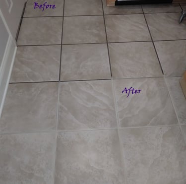 Kitchen tile and grout cleaned and sealed