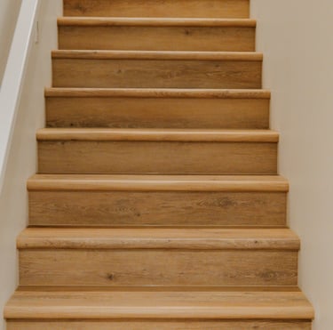 light wood flooring on stairs