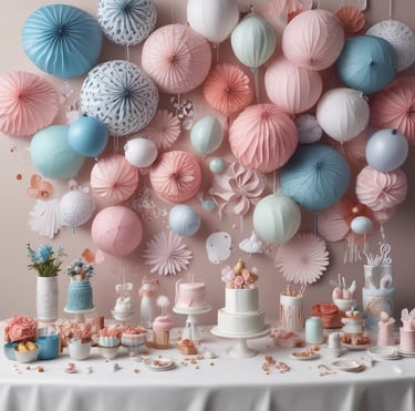 Colorful assortment of toys and party supplies displayed on shelves in a wholesale store.