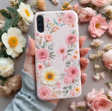 Close-up of a sleek black phone case with a matte finish on a wooden table.