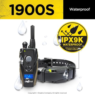 Dogtra Canada 1900S 1.2KM IPX9K Waterproof High-Output Remote Dog Training E-Collar with CA Warranty