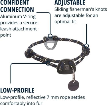 Ruffwear, Knot-a-Collar, Heavy Duty Climbing Rope Dog Training Collar, Reflective Adjustable Design