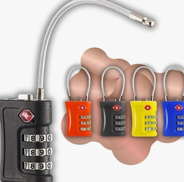 Cadeado TSA com Cabo de Aço e Senha