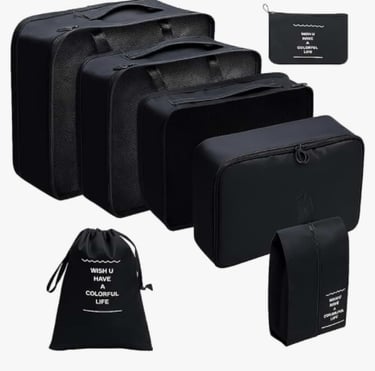 Organizador Viagem Kit 7 Peças - Necessaire para Bagagem Malas