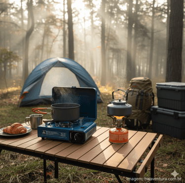 Fogareiro de acampamento, do tipo maleta vs trekking