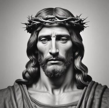A vibrant guitar resting against a wooden cross, bathed in warm sunlight.
