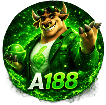 Banner da plataforma AA188 com tema verde neon, letras brancas e números em verde, estilo promociona