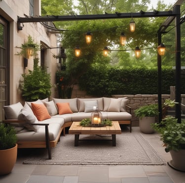 A sleek kitchen setup with modern appliances and elegant dark green accents.