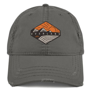 Overland Travel Adventure Baseball Cap Embroidered, Gift for Overlanders, Travel Hat, Distressed Hat