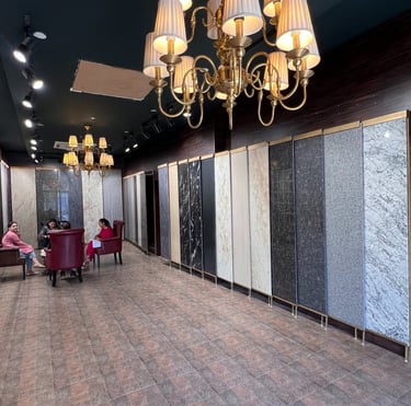 Granite showcase at gold stone granites in mohali.