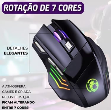 Mouse Gamer Anúbis 7 cores