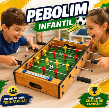 Pebolim Mesa Madeira Compacta Portatil Jogo Futebol Entretenimento