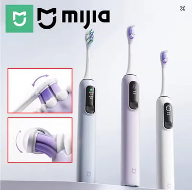 Xiaomi Mijia smart electric toothbrush set with oscillating brush heads and LED display.