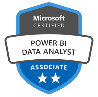 Badge of the Microsoft certification: Power BI Data Analyst Associate