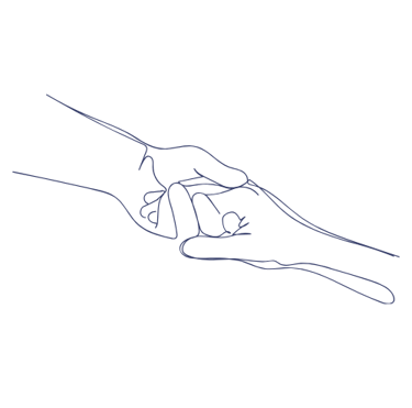 une main qui attrape une autre main symbolisant la relation thérapeutique