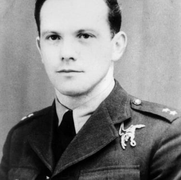 2nd Lieutenant Kazimierz Wolinski, portrait photo in Polish Air Force uniform, looks quite young.