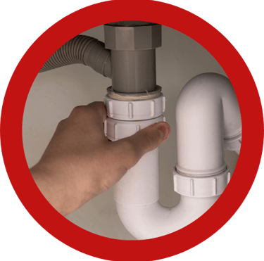 a person holding a pipe in a pipe