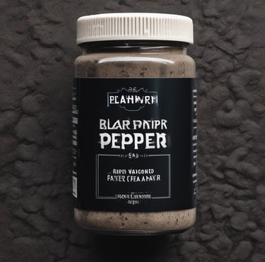 A vibrant spice market display featuring an array of colorful spices in clear containers. The backdrop includes hanging decorations made of dried herbs, garlic, and peppers. Labels such as 'Iranian Saffron' and 'Meat Spices' are visible. The ambiance is warm and inviting, with intricate architectural details and decorative lighting.