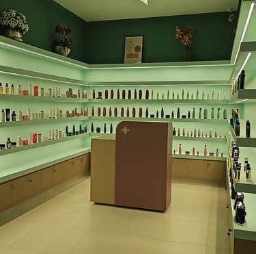 Loja de cosméticos profissionais do We Hall Beauty em Bauru, oferecendo produtos de alta qualidade p