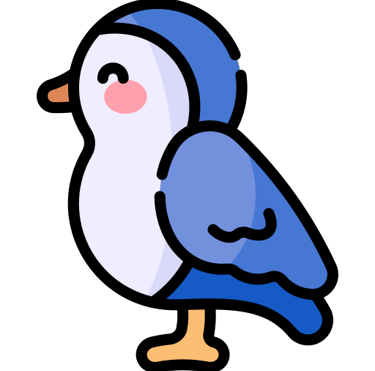 a bird with a blue birdie on it's head