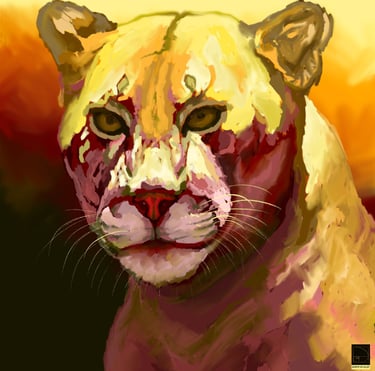 lion an vulnerable species art made by using photoshop