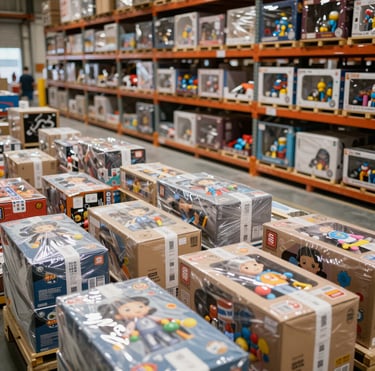 A vibrant display of beauty products arranged neatly on shelves.