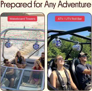 Pyle Marine Speakers - 5.25 Inch Waterproof IP44 Rated Wakeboard Tower and Weather Resistant Outdoor